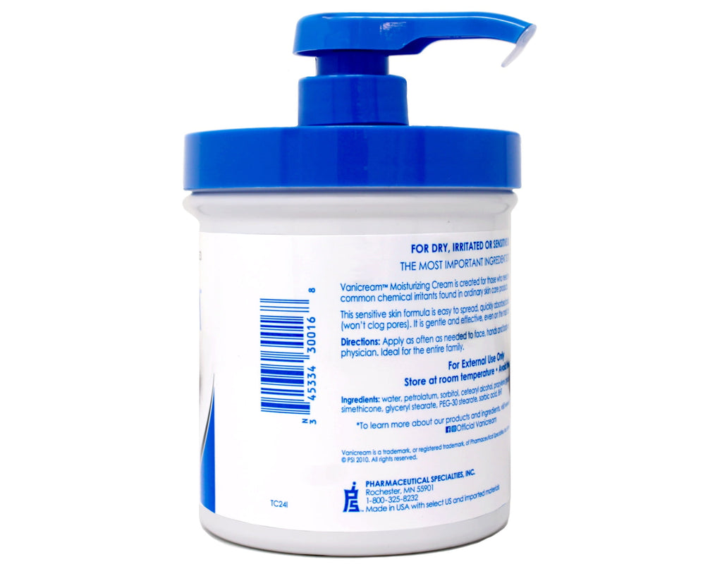 Vanicream Moisturizing Skin Cream for Sensitive Skin with Pump Dispenser - 16 fl oz (1 lb)
