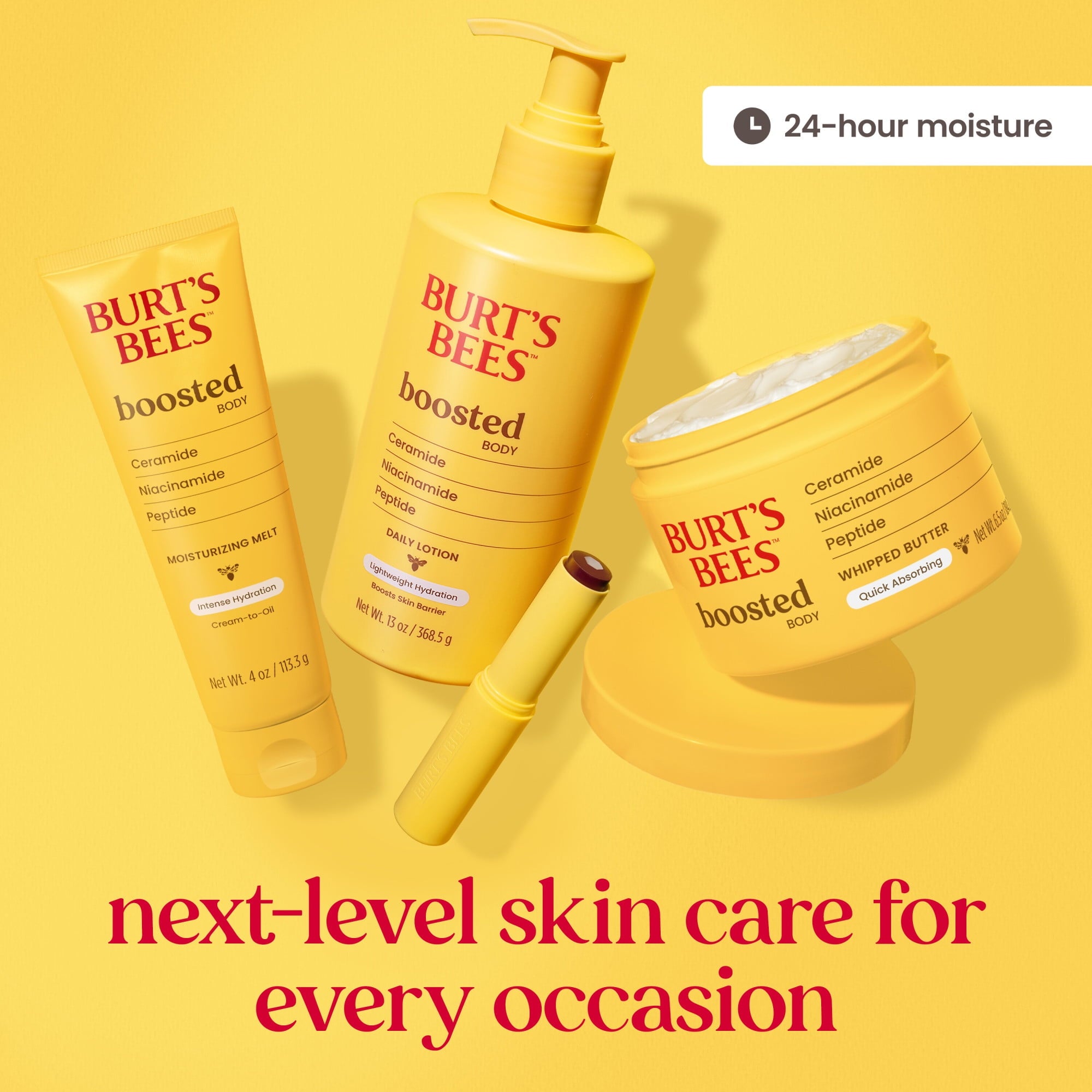 Burt's Bees Boosted Lightweight Body Lotion for Sensitive Skin, 13 oz. Bottle