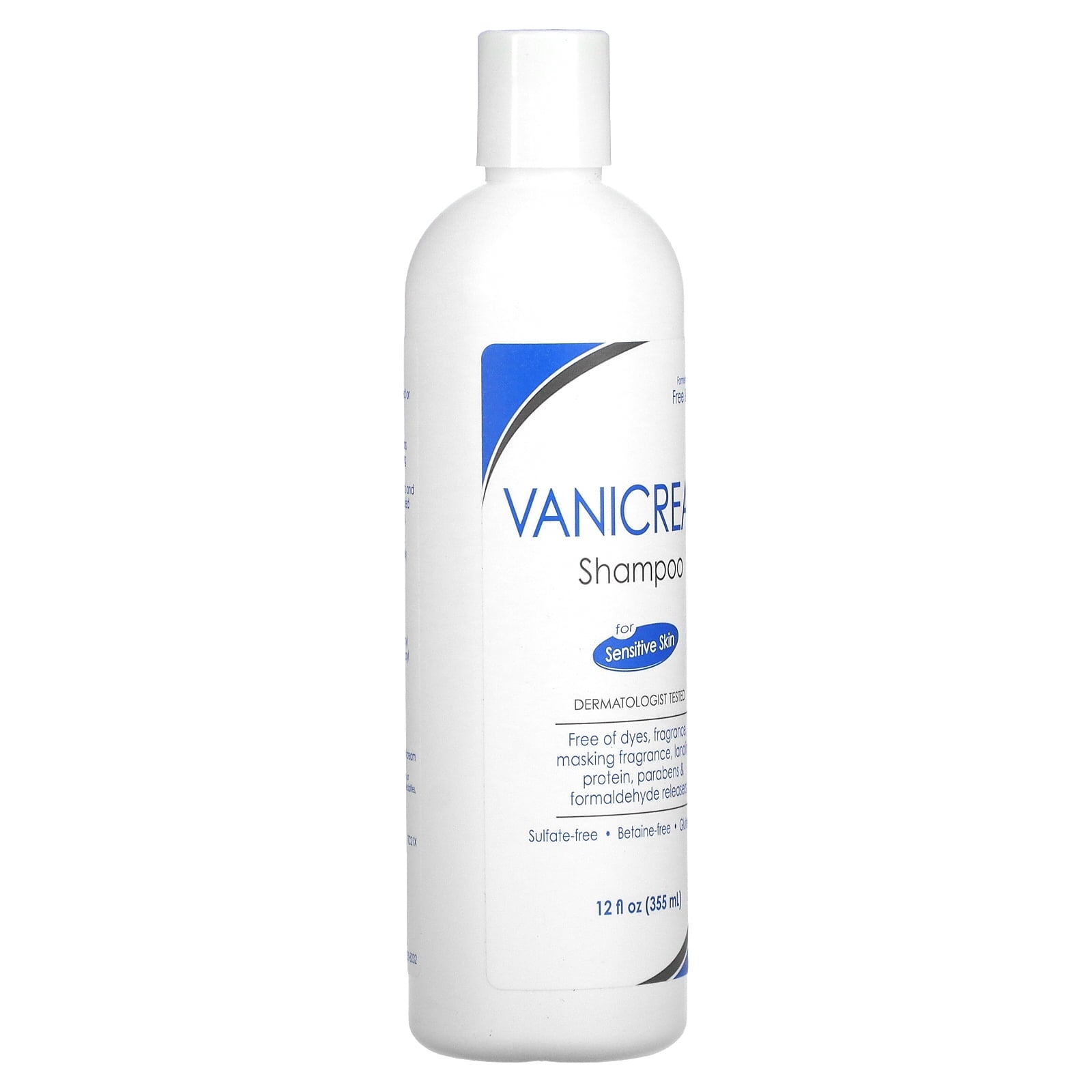 Vanicream Shampoo for Sensitive Skin Dermatologist Tested Free of Dyes Fragrance Parabens and Formaldehyde Releasers Sulfate-Free 12 fl oz (Pack of 1)