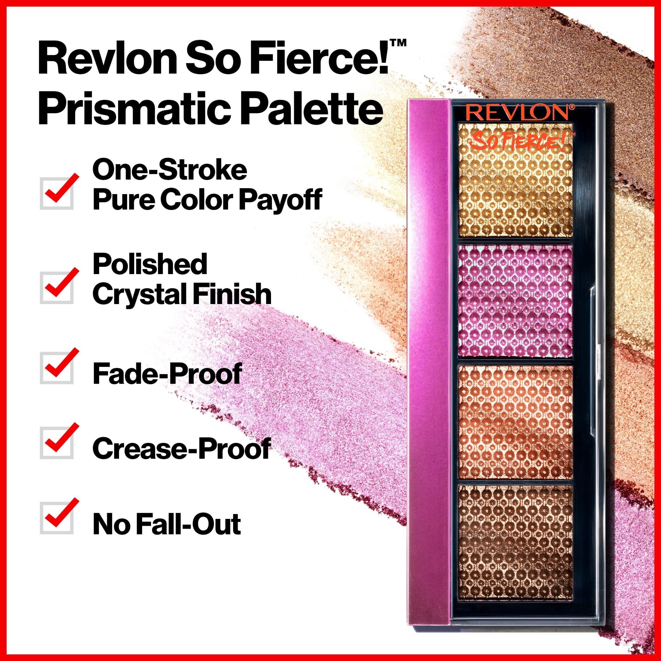 Revlon So Fierce! Prismatic, Long Lasting Matte and Pearl Cream Eyeshadow Palette, 962 Fully Loaded, 0.21 oz.