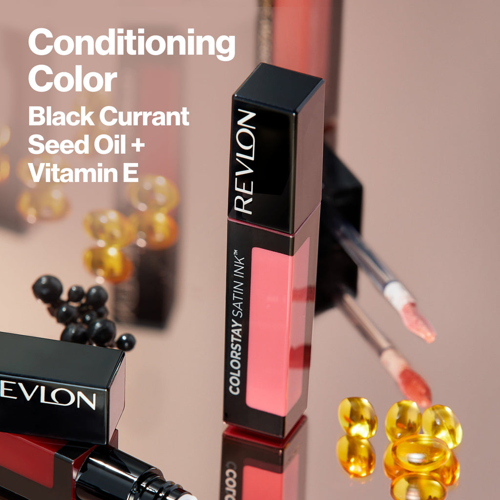 Revlon ColorStay Satin Ink Long Lasting Lipstick with Vitamin E, 007 Partner in Crime, 0.17 fl oz