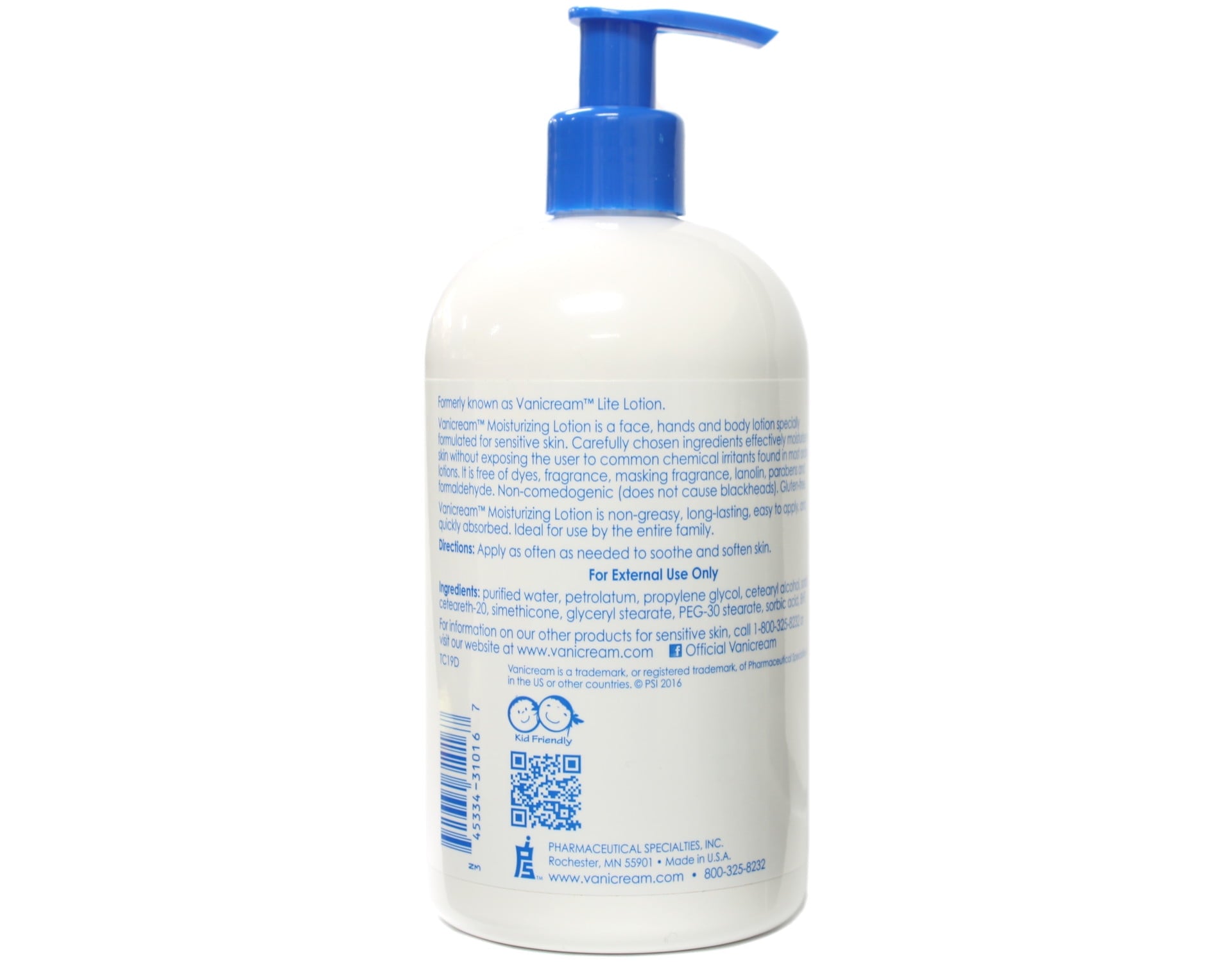 Vanicream For Sensitive Skin Moisturizing Lotion, 16 oz