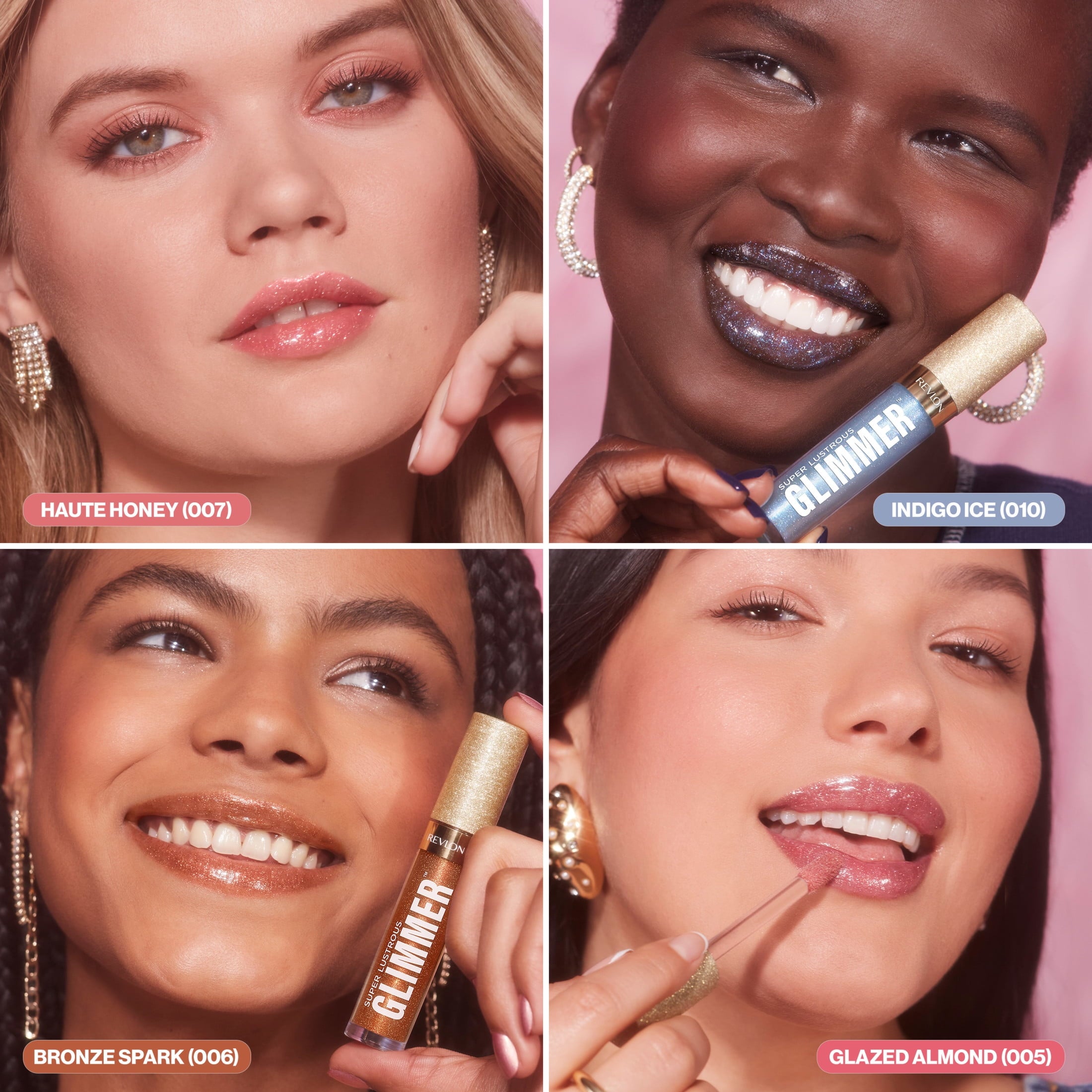Revlon Super Lustrous Glimmer High-Shine Lip Gloss, 002 Pink Prisma, 0.13 fl oz
