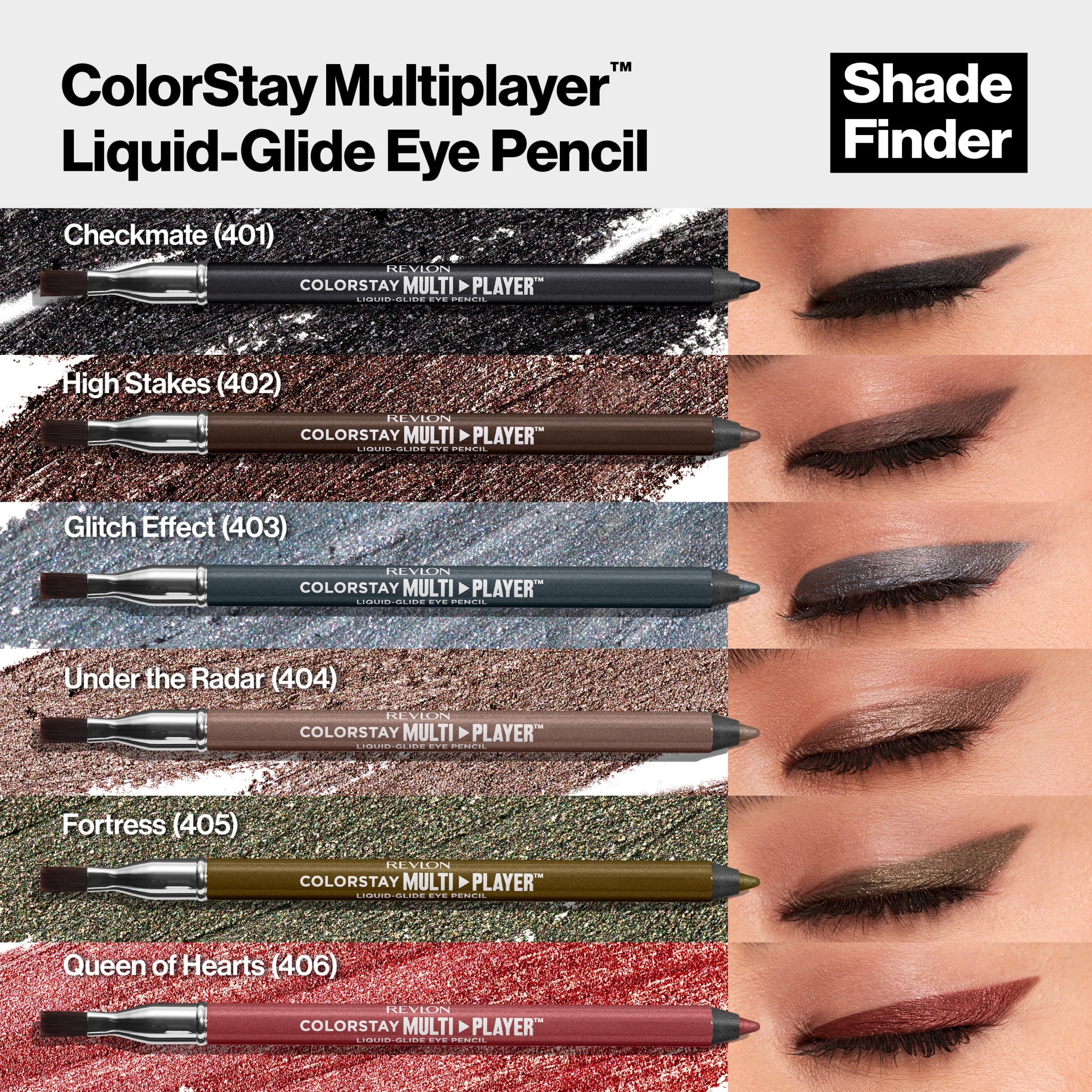 Revlon ColorStay Multiplayer Liquid-Glide Eye Pencil, Waterproof Eye Liner, 405 Fortress, 0.03 oz