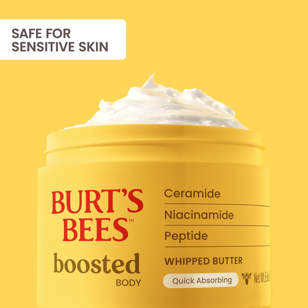 Burt's Bees Boosted Body Whipped Butter Moisturizing Lotion, 24 Hour Moisture 6.5 oz. Jar