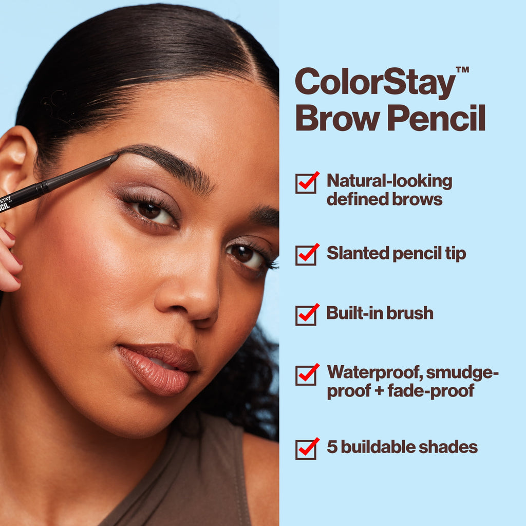 Revlon ColorStay Waterproof Eyebrow Pencil, Mechanical & Long Lasting, 210 Soft Brown, 0.021 oz