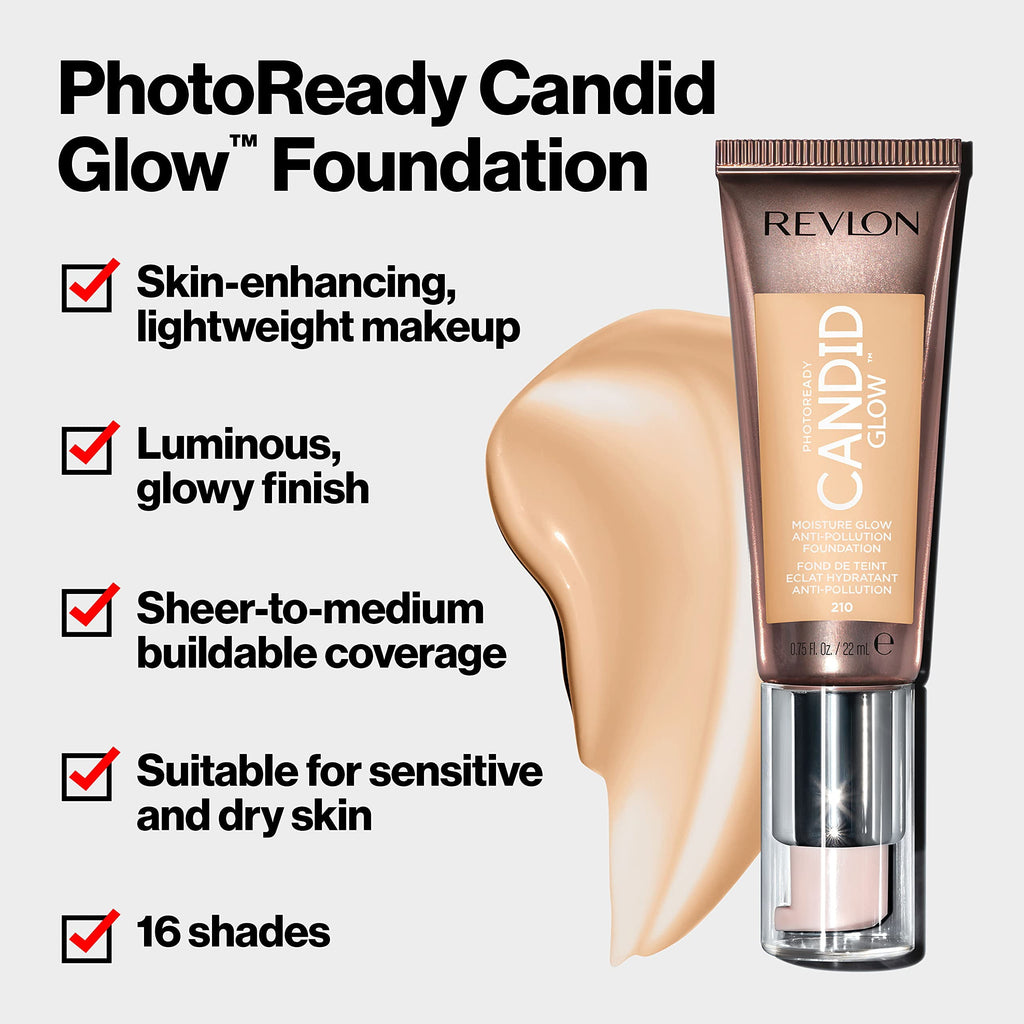 PhotoReady Candid Glow Moisture Glow Anti-Pollution Foundation, 150 Crème Brulee, 0.75 fl oz