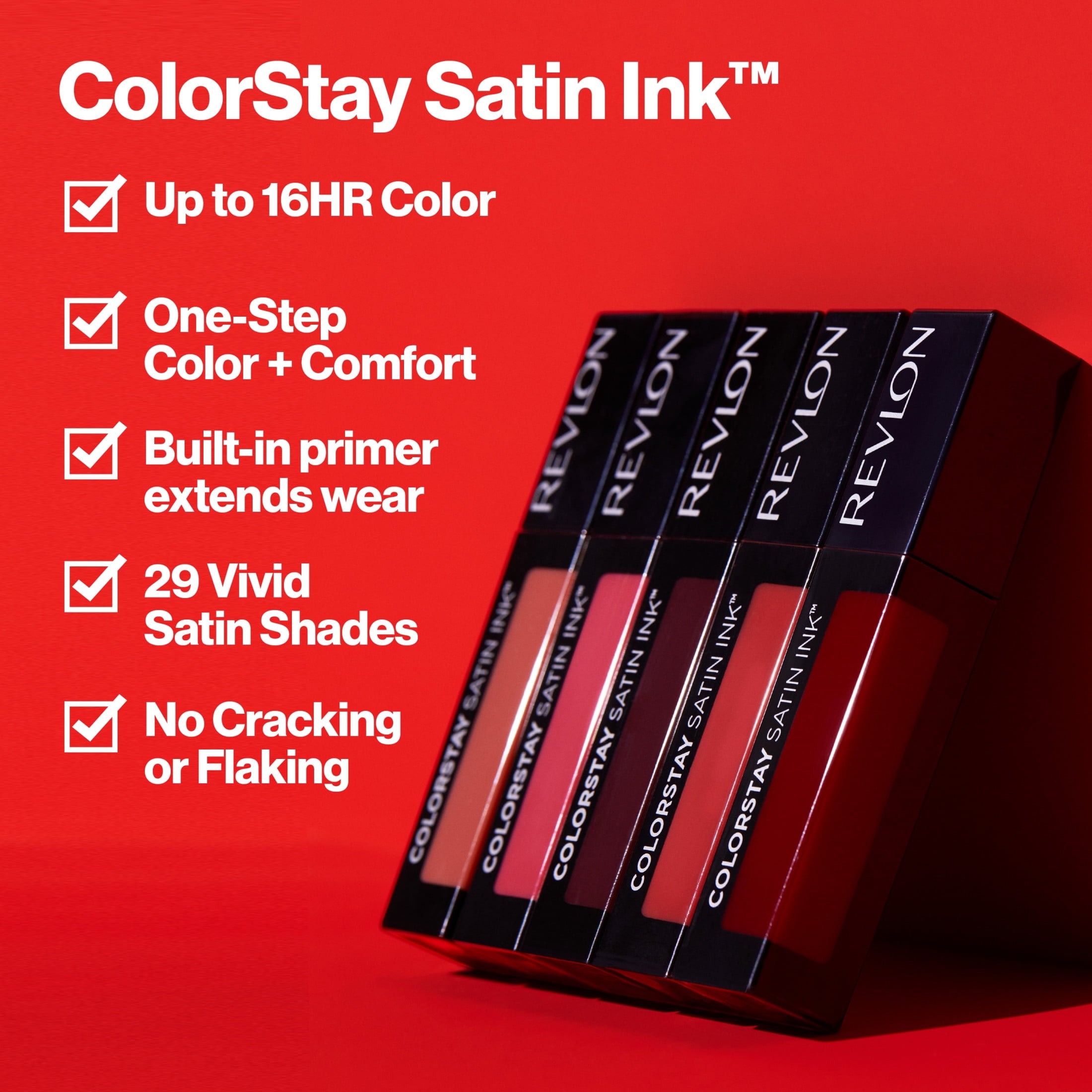 Revlon ColorStay Satin Ink Long Lasting Lipstick with Vitamin E, 007 Partner in Crime, 0.17 fl oz