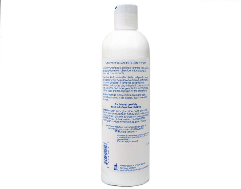 Vanicream Free & Clear Sulfate-Free for Sensitive Skin Adult Daily Shampoo, Fragrance-Free, 12 fl oz