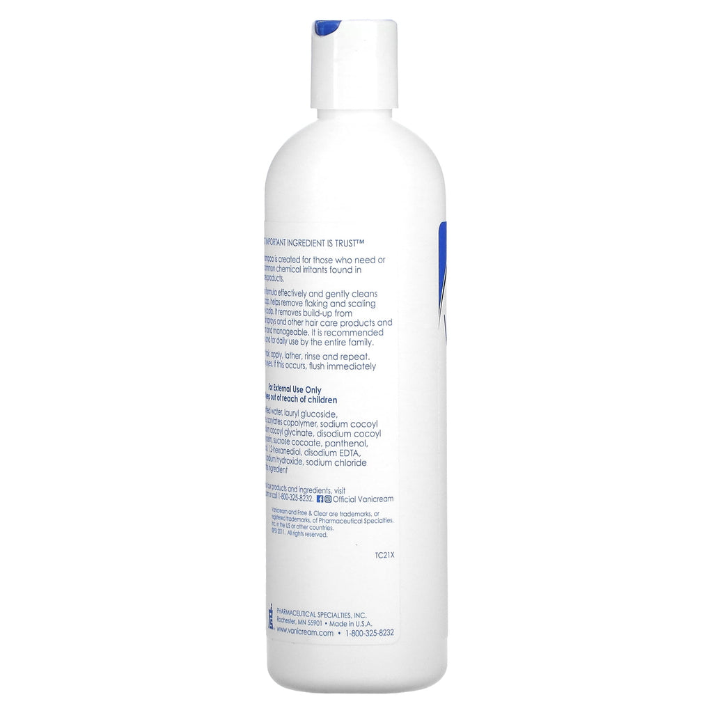 Vanicream Shampoo for Sensitive Skin Dermatologist Tested Free of Dyes Fragrance Parabens and Formaldehyde Releasers Sulfate-Free 12 fl oz (Pack of 1)