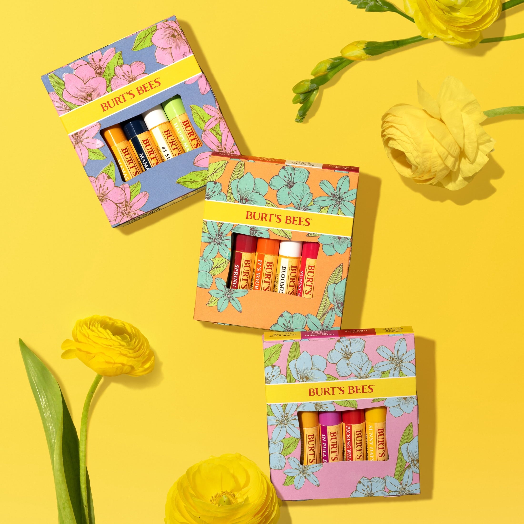 Burt's Bees Beeswax Bounty In Full Bloom Lip Balm Gift Set, 4-Pack, 0.15 oz.