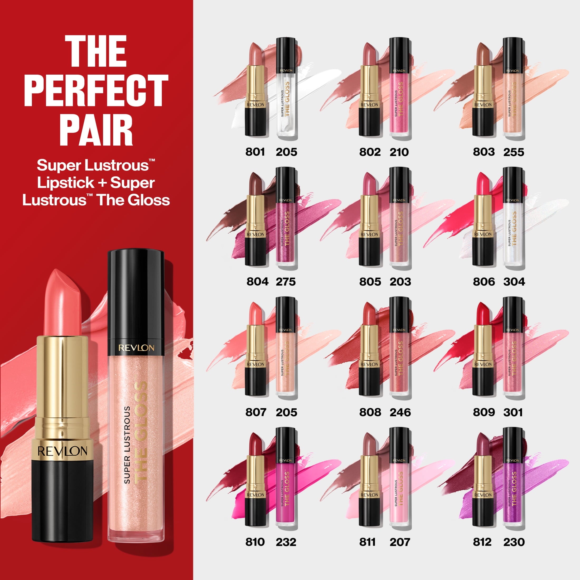Revlon Super Lustrous Pearl Lipstick, Creamy Formula, 801 After Glow, 0.15 oz