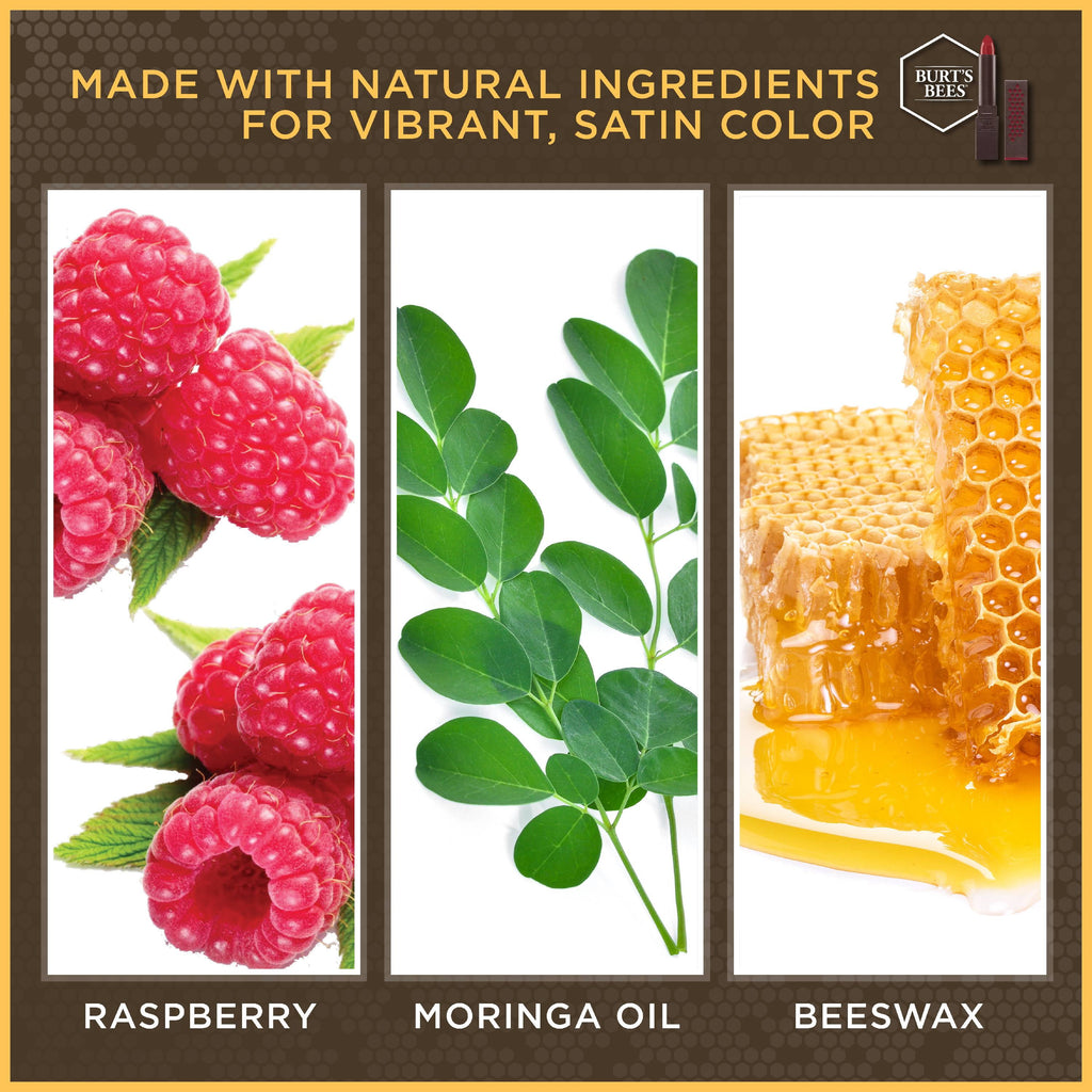 Burt's Bees 100% Natural Moisturizing Lipstick, Brimming Berry - 1 Tube