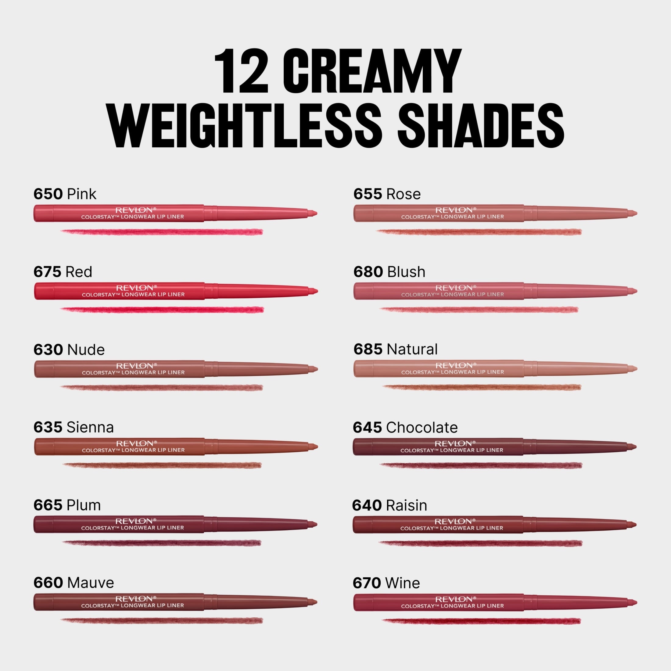 (3 pack) Revlon ColorStay Longwear Lip Liner Pencil, 645 Chocolate, 0.01 oz